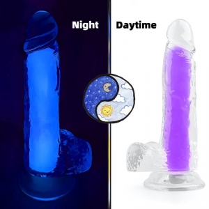 ClearlyHorny Color Glow phosphoreszierender Dildo 15 x 4.5cm Violett