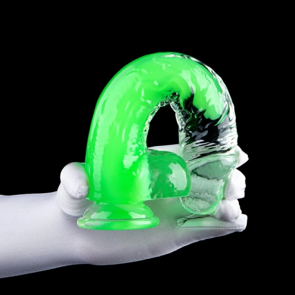 Consolador transparente Jelly Mut XS 12 x 3cm Verde