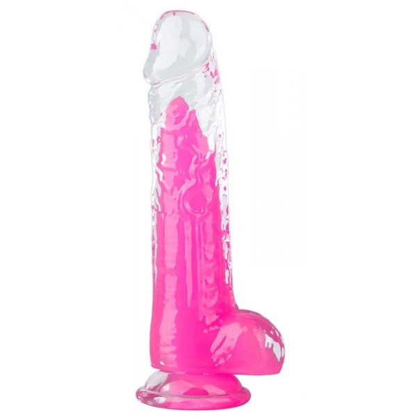 Dildo transparente Jelly Mut L 19 x 4,6cm Rosa