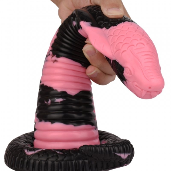 Dildo Cobra Snake S 18 x 5cm Nero-Rosa