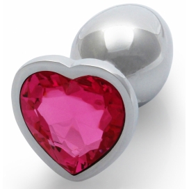 Anal-Juwel Heart Gem S 6 x 2.6cm Silber-Rosa