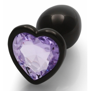 Ouch! Bijou anaal Hart Gem S 6 x 2,6cm Zwart-Paars