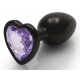 Bijou anal Heart Gem S 6 x 2,6 cm Preto-Púrpura