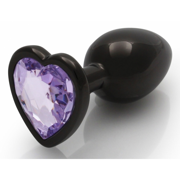 Bijou anal Heart Gem S 6 x 2,6 cm nero-viola