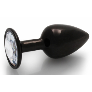 Ouch! Bijou anal Round Gem S 6 x 2.6cm Black-transparent