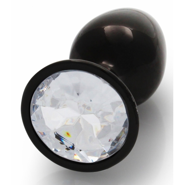 Anal-Juwel Round Gem S 6 x 2.6cm Schwarz-Transparent