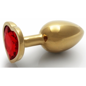 Ouch! Bijou anal Gema Corazón S 6 x 2,6 cm Oro-Rojo