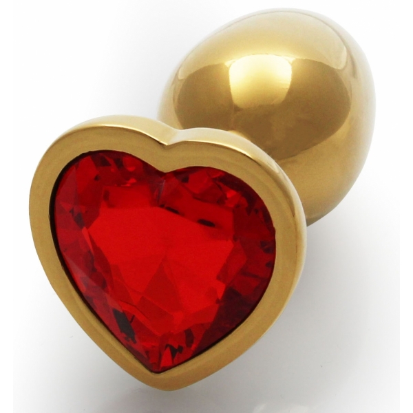 Bijou anal Heart Gem S 6 x 2,6 cm Oro-Rosso