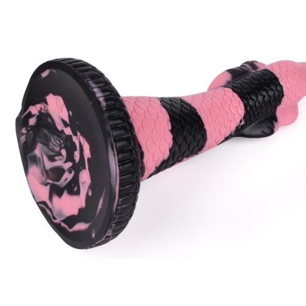 Dildo Cobra Snake L 26 x 7 cm nero-rosa