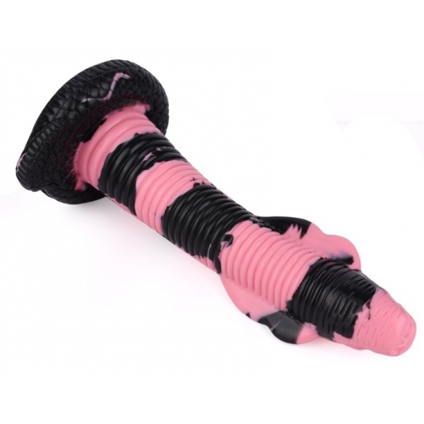 Dildo Cobra Snake L 26 x 7 cm nero-rosa