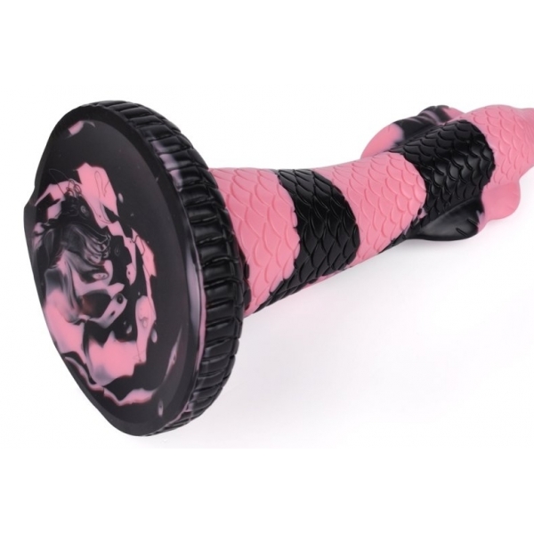 Cobra Snake Consolador M 22 x 6cm Negro-Rosa