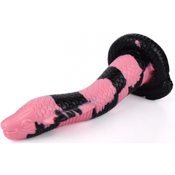 Cobra Snake S Dildo 18 x 5cm Schwarz-Rosa