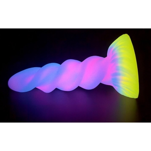 Consolador Unicornio Spiral Glow 17 x 5.5cm