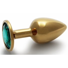 Anal-Juwel Round Gem S 6 x 2.6 cm Gold-Grün