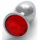 Anal-Juwel Round Gem S 6 x 2.6cm Silber-Rot