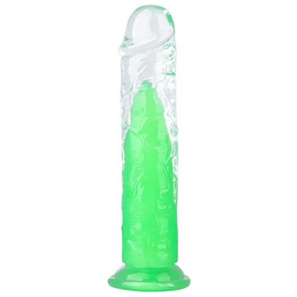 Dildo trasparente Jellis M 18 x 3,8 cm Verde