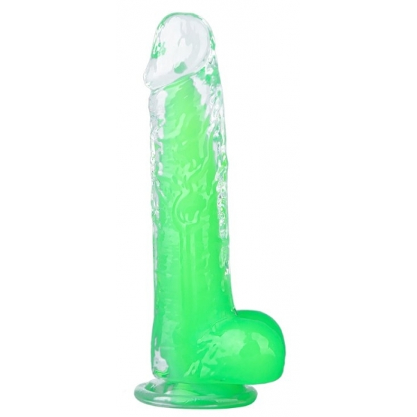 Consolador transparente Jelly Mut M 16 x 4cm Verde