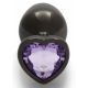 Bijou anal Heart Gem M 7 x 3,3 cm Preto-Púrpura