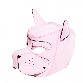 Canine Petplay Bondage Mask PINK