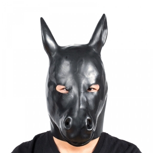 Kinky Puppy Masque Tête de cheval en latex HORSE Noir