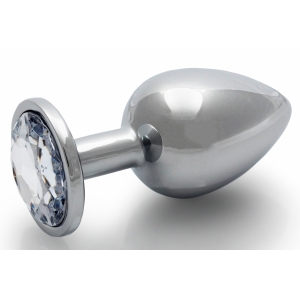 Ouch! Bijou anal Round Gem M 7 x 3.3 cm Silver-Transparent