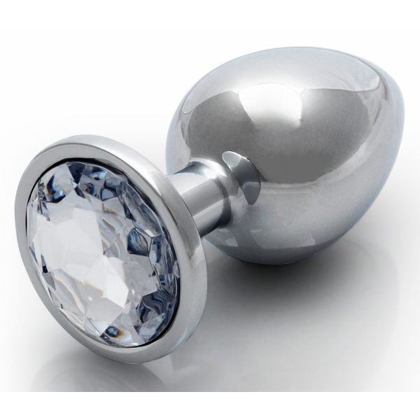 Anal-Juwel Round Gem M 7 x 3.3 cm Silber-Transparent