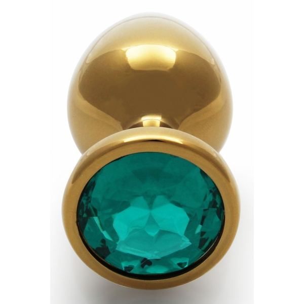 Bijou anal Round Gem M 7 x 3.3cm Gold-Green