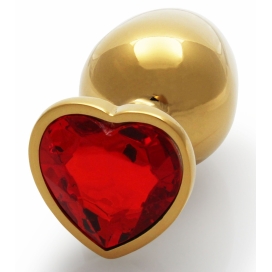 Bijou anal Coração Gem M 7 x 3,3 cm Vermelho-dourado