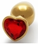 Anal-Juwel Heart Gem M 7 x 3.3cm Gold-Rot