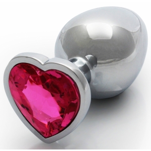 Ouch! Bijou anal Heart Gem L 8 x 4cm Silver-Pink