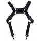 D.M Neoprene Chest Harness with Suspenders BLACK