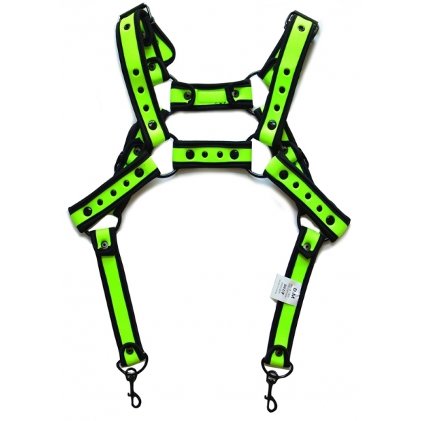 Neoprene harness Neo Chest Black-Fluorescent green