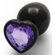 Plug Bijou anal HEART GEM L 8 x 4cm Noir-Violet