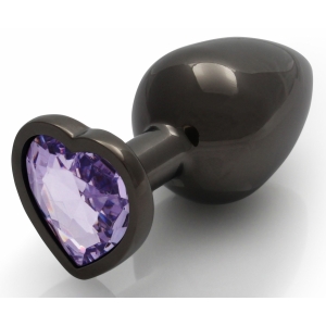 Ouch! Bijou anal Heart Gem L 8 x 4cm Black-Violet