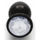 Bijou anal Round Gem L 8 x 4cm Black-Transparent