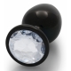 Anal-Juwel Round Gem L 8 x 4cm Schwarz-Transparent