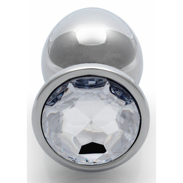 Anal-Juwel Round Gem L 8 x 4cm Silber-Transparent