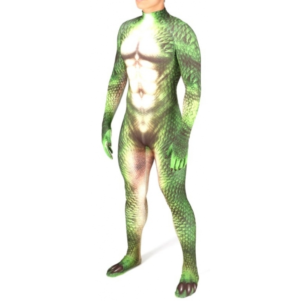 Traje de reptil dragón verde