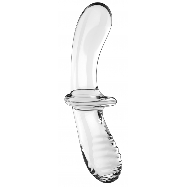 Dildo in vetro doppio cristallo 18,5 x 3,5 cm trasparente