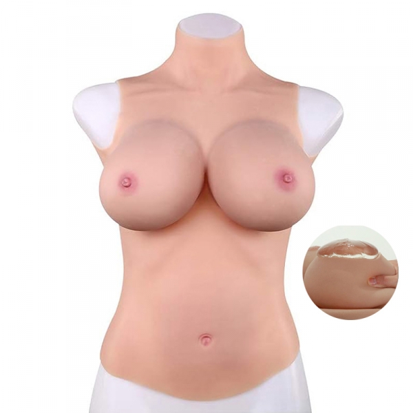 Busto realistico in silicone - Collo alto - Coppa D