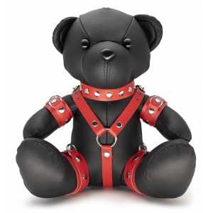 The Red Leather bear Bendy The Bdsm Teddy Bear Red