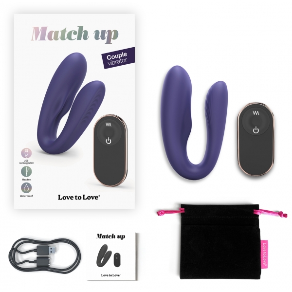 Match Up Love to Love Indigo estimulador vibratório para casais