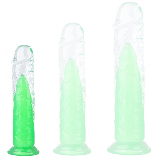 Consolador transparente Jellis S 17 x 3,3cm Verde