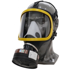 Men Army Max gasmasker zwart-geel