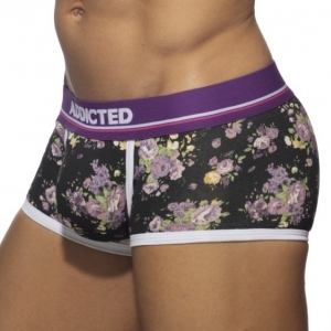 Addicted Boxer Violet Flowers Black-Violet