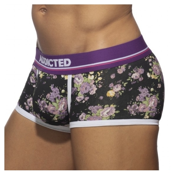 Boxer Violet Flowers Black-Violet