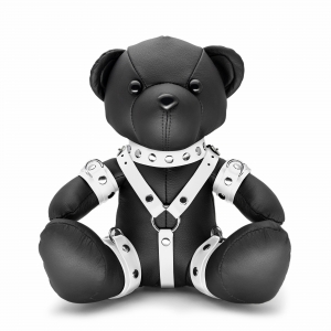 The Red Leather bear Bendy The Bdsm Teddy Bear White