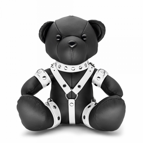 Urso de couro Bendy The Bdsm Teddy Bear Branco