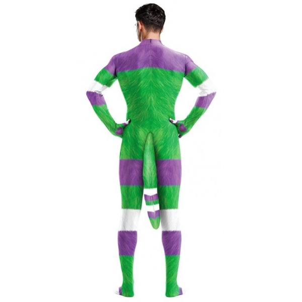 Fato de treino para cosplay de desenhos animados branco-verde-roxo