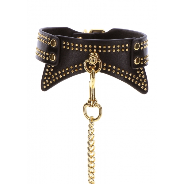 Studded Vogue Black Collar and Lead